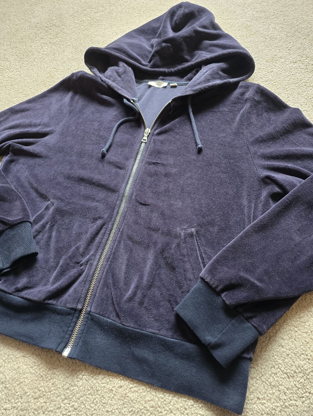 TNA Aritzia Velour Zip Hoodie With Pockets Womens Size Medium